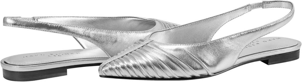 New In Box Marc Fisher LTD Womens DALATEE Ballet Flat Silver Leather Size 7M NIB